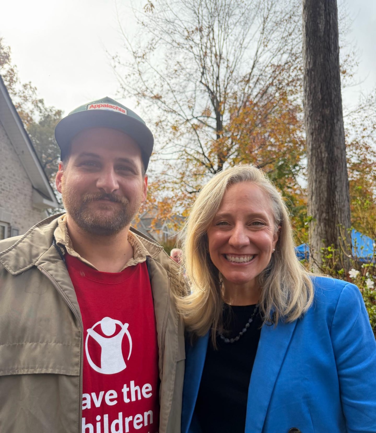 Randy Bryan Moore with Abigail Spanberger at a SCAN advocacy rally